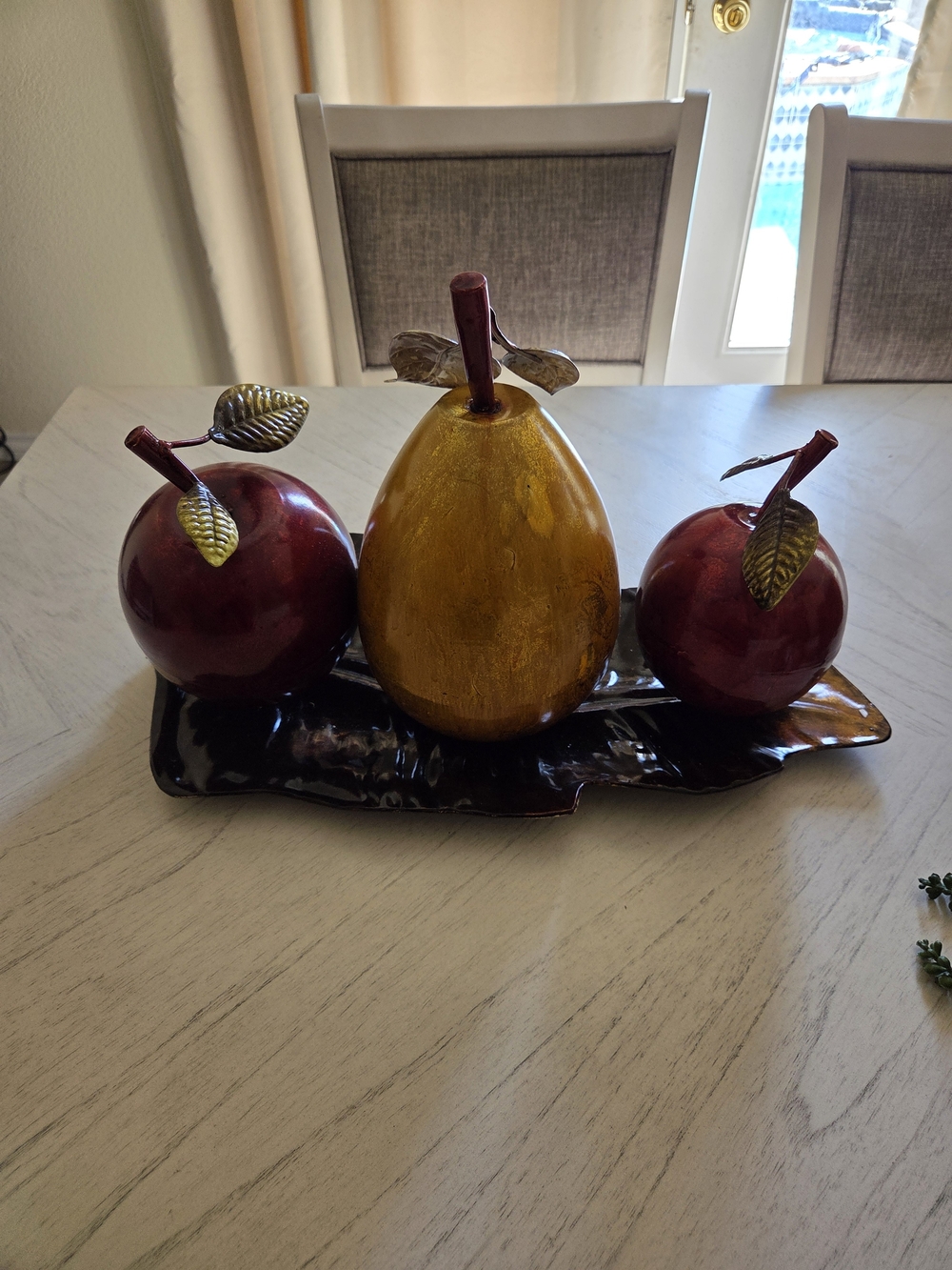 Deco 79 Metal Fruit Decorative Platter Sculpture